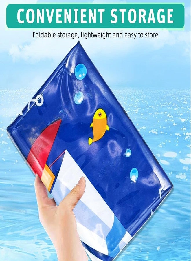 Qpets® Inflatable Pet Cooling Water Pad, Cartoon Mat for Dogs Cats, Summer Self-Cooling Relief Bed with Water Fill, Non-Toxic, Manual Air Pump Included (25.5in) - Image 4
